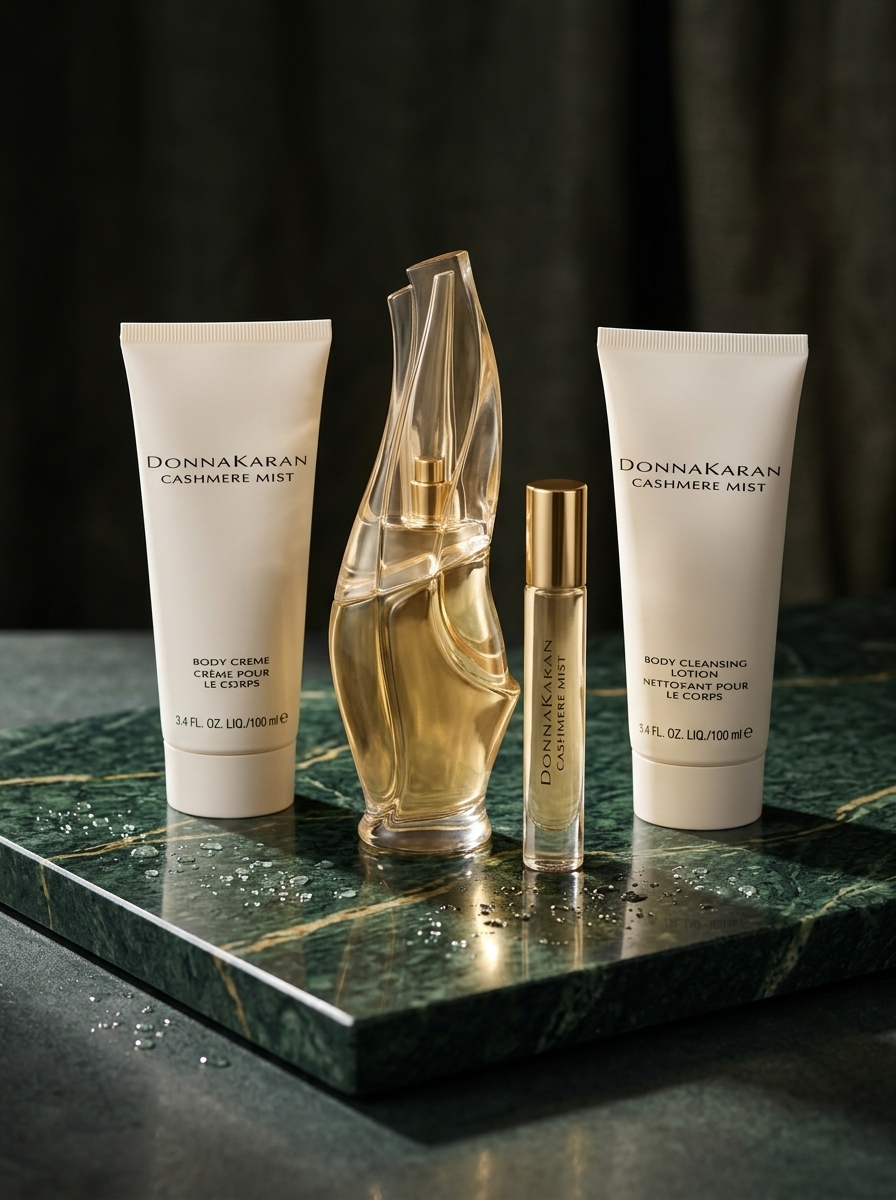 Kit Donna Karan Cashmere Mist Luxo 4 Peças - EDP + Travel + Body Crème